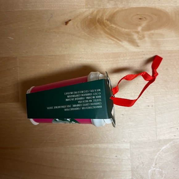 New with Tags Starbucks Ceramic Cup 2021 Ornament Pink - Picture 3 of 6